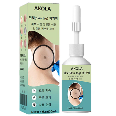 AKOLA 피부 제거제 깨끗해짐 피부 복원 피부 문제 대응, 1개, 20ml