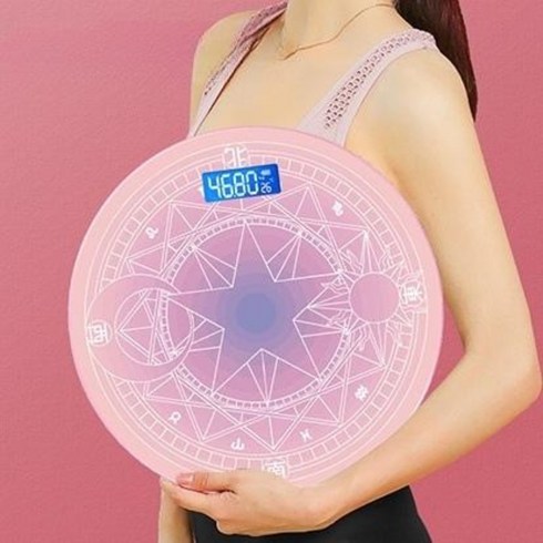 카드캡터 체리 체중계 마법진 소녀 가정용 매직 만화 애니메이션, 그라데이션 퍼플, 건전지