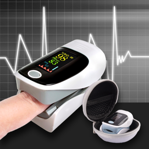 산소포화도 측정기 산소농도 맥박측정기 PULSEOXIMETER 한글설명서 제공, [BEST]디럭스형(안전 파우치 포함), 2개, 1개입