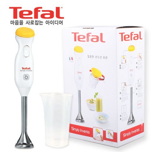 테팔(Tefal) [테팔] 심플리 인벤트 스테인레스 스틸 핸드블렌더 HB3000, 단일옵션