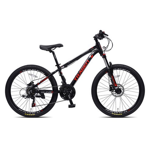 트렉mtb - 트라젠 24호 21단 유압식디스크 MTB 자전거 TM2400D 미조립, 블랙 + 레드, 60.96cm, 1개