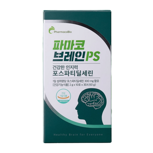 파마코바이오 정품 파마코브레인PS 포스파티딜세린 2g 30포 1개월분, 포스파티딜세린 2g 30포 1개월분량