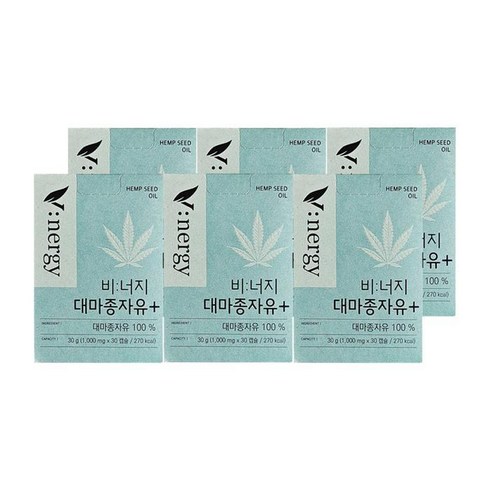 비너지 대마종자유 플러스 1000mg x 30캡슐 6개 / DY