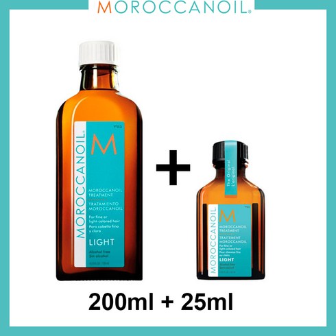 Moroccanoil 모로칸오일 헤어 트리트먼트 200ml+25ml, 라이트 200ml+라이트 25ml