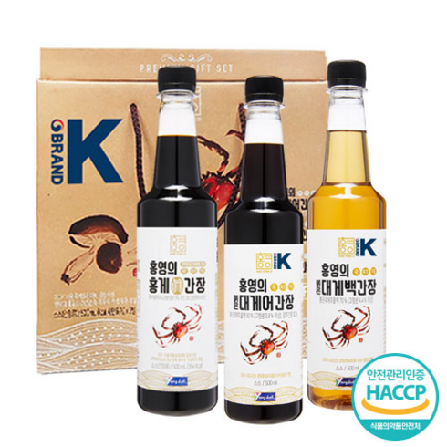 서광복 대게맛간장 500ml x5병  버섯맛간장 500ml x1병  총  6병 - 붉은대게 어간장(3종) 선물세트 3호 / 붉은대게 어간장 500ml+버섯맛간장 500ml+홍게진간장 500ml / 홍영의 붉은대게 어간장, 1개