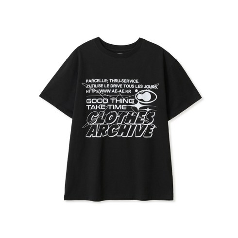 에이이에이이모자 - AEAE 에이이에이이 PARCELLE TYPO T-SHIRTS 반팔 티셔츠 블랙 매장정품