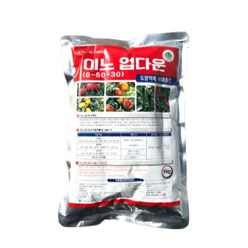인산가리비료 - 이노업다운 1kg 인산 가리 칼륨 수용성 엽면시비 웃자람 경감, 1개, 1000g