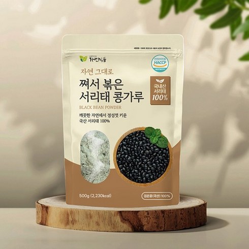 쪄서 볶은 서리태 콩가루 500g x 4봉 - 자연그대로 쪄서 볶은 서리태 콩가루 500g 4봉 (총 2000g), 없음, 4개