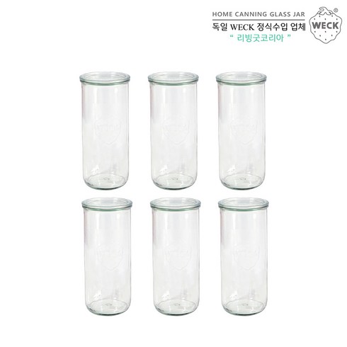 WECK 일자형 600ml(No.905)_6개 세트, 기본구성+(풀구성)6EA