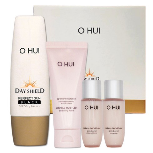 오휘 데이쉴드 퍼펙트 선 블랙 기획 세트(핑크베리어) SPF50+/PA++++, 1개, 50ml