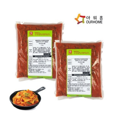 아워홈 볶음김치 1kg x2개 밑반찬, 2개