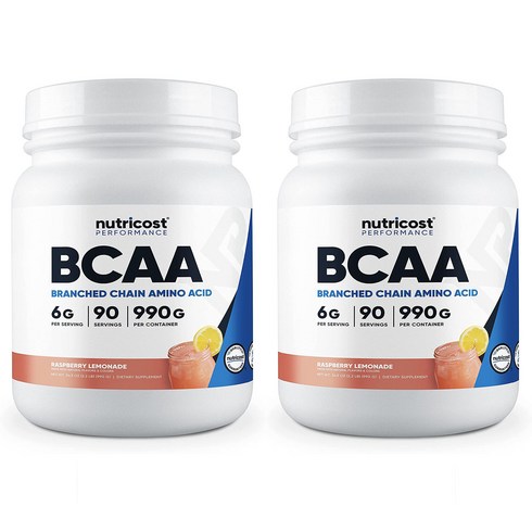 2023년 가성비 최고 bcaa - 뉴트리코스트 BCAA 라즈베리 레모네이드 글루텐 프리, 990g, 2개