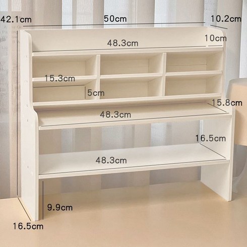 책상정리함 - HYSYC 깔끔정리 목재 책상 수납정리함 사무용품 데스크 오거나이저, 대, 1개, 화이트