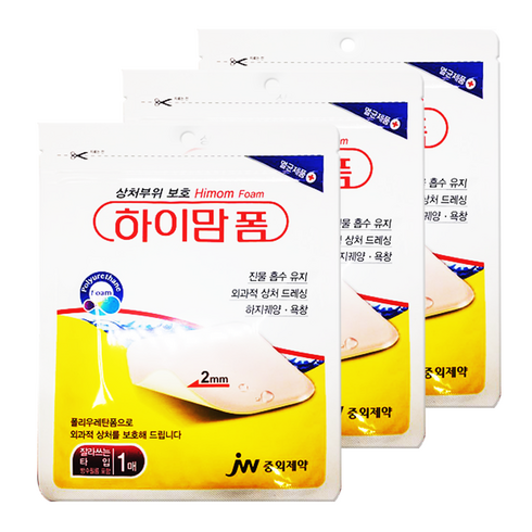 하이맘폼 - JW중외제약 하이맘 폼 2mm(10cm x10cm x1매입), 3개