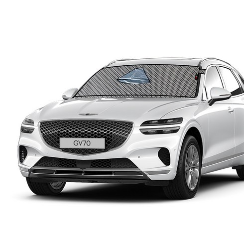 럭키식스 제네시스 GV70 맞춤형 성에방지커버 자동차 앞유리덮개 차량커버, 블박형+와이퍼덮개