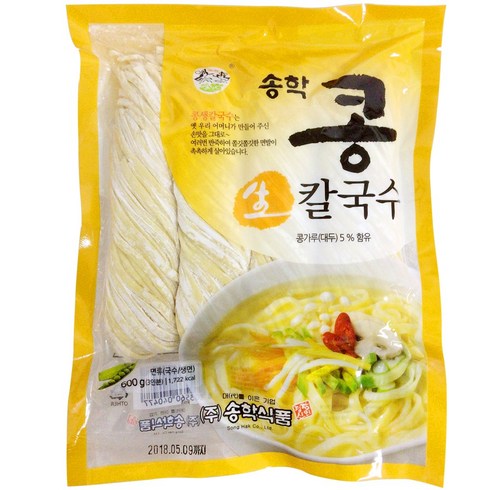 생면쟁이의칼국수면생칼국수생면3인분600g - [송학식품] 콩생칼국수600g 4인분, 600g, 1개