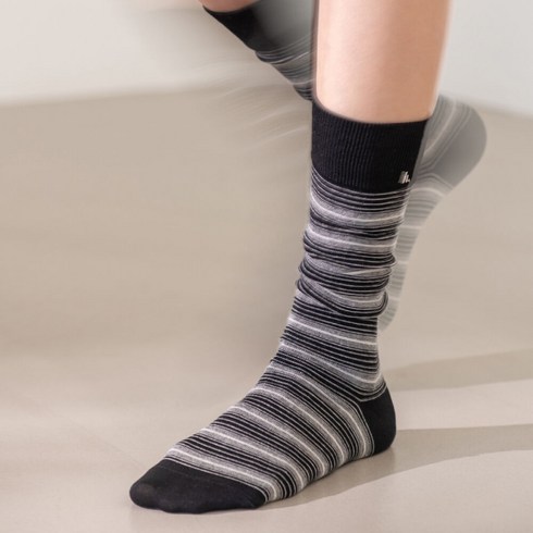 히그 [hiig] no.401 black stripe silket socks