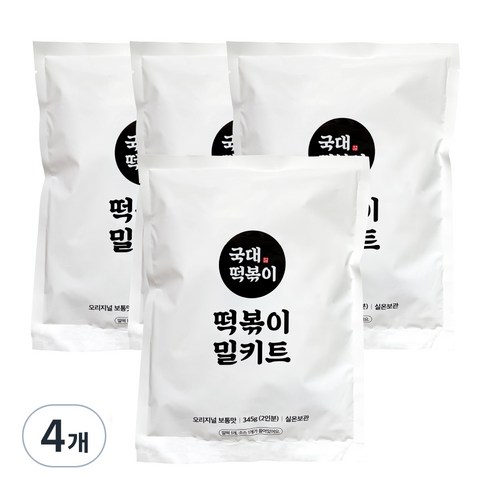 오늘n떡볶이밀키트 - 국대떡볶이 밀키트 떡볶이 캠핑요리, 4개, 345g