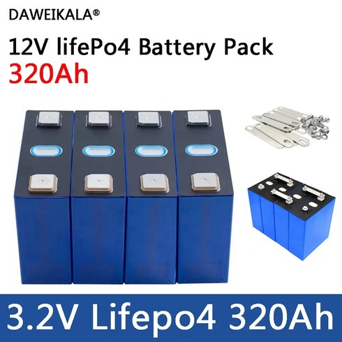 인산철파워뱅크 충전식 리튬 다리미 인산염 배터리 백업 전원 공급 장치 RV에 사용 A 등급 LiFePO4 3.2V 320Ah 12V 24V 48V, 1)1pcs 3.2V 320Ah