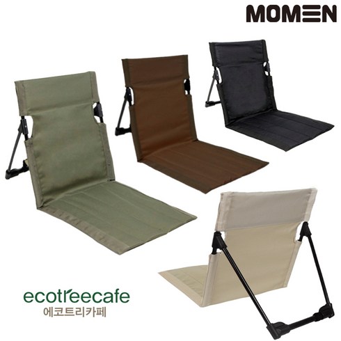 모멘 그라운드 체어 좌식 캠핑 의자 경량 페스티벌 접이식 등받이 휴대용 차박 아웃도어 의자 + 수납파우치 에코트리카페, 올리브그린