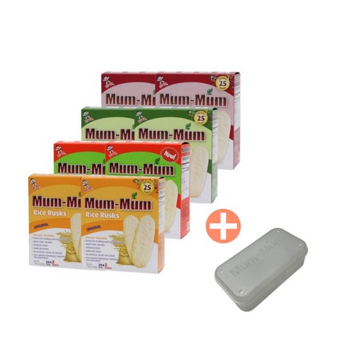 멈멈 유아용 쌀과자 총8개(오2+당2+야2+사2) + 케이스증정, 오리지널.당근.야채.사과 x 2세트