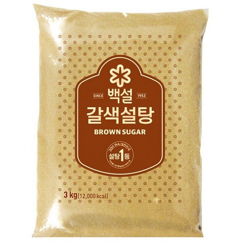 갈색설탕3kg - 백설 갈색설탕, 3kg, 1개