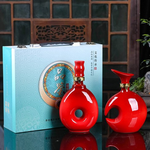 도자기술병 막걸리병 소주 고량주 공병 500ml 쌍갑주 쌍갑포차 주병 담금주병 선물용, A+B, 블루