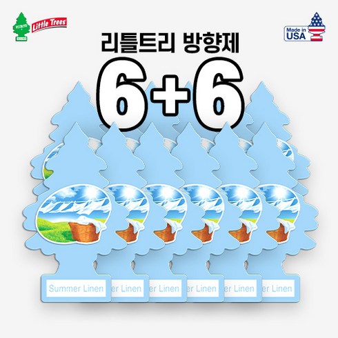 2023년 가성비 최고 리틀트리방향제 - 리틀트리 차량용 방향제 본품, 12개, 썸머 린넨