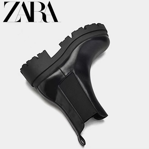 자라 ZARA 23S 앵클 부츠 워커 통굽 키높이 첼시 천연소가죽