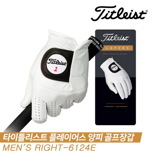 [아쿠쉬네트코리아 정품] 타이틀리스트 19 NEW 플레이어스 양피 골프장갑 [6124E/화이트][남성용]