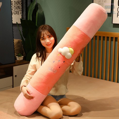 원앤니즈 안고자는 긴 바디 필로우 일자형 쿨링 원형 시원한 동물 인형 베개 죽부인 롱 쿠션 대형, -구름-