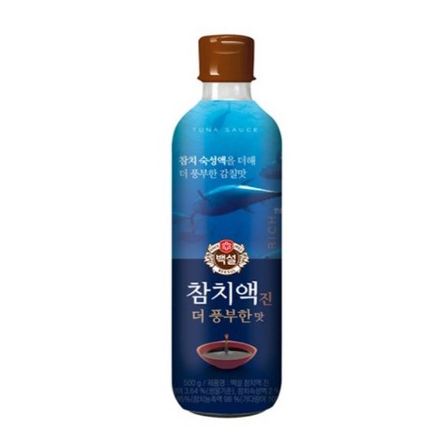 백설참치액 - 백설 참치액 진 더 풍부한맛, 500g, 1개