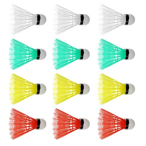 다채로운 플라스틱 배드민턴 shuttlecocks 공 스포츠 훈련 게임, 다색, 12Pcs, 플라스틱 거품