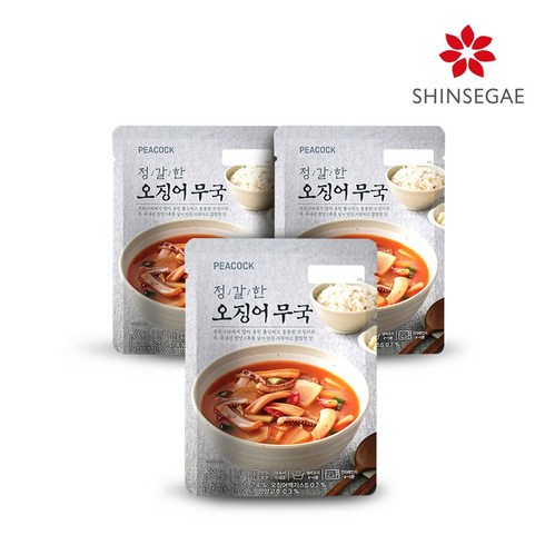 피코크밀키트 - [피코크] 정갈한 오징어 무국 500g x 3팩, 3개