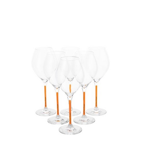 뵈브클리코 샴페인잔 6p 세트 옐로우 스템 와인잔 Veuve Clicquot glass, 6개