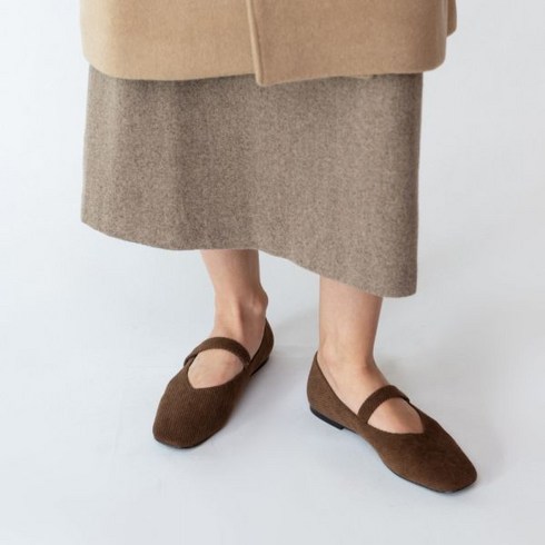 로서울 Rowie Mary jane shoes Corduroy Brown 194666