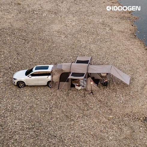 아이두젠 모빌리티 A4 차박 텐트 도킹 카 쉘터 차량용 카텐트, A4 + 투어링패키지 (라이트그레이)