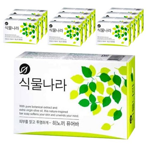 식물나라비누 - 식물나라 히노끼 퓨어바 목욕비누, 100g, 12개