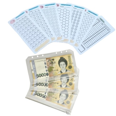 무아누 현금 바인더 속지 머니포켓 세이빙보드, 10장