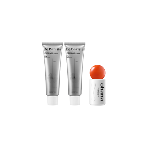 50ml엠디스픽 - 엠디스픽 드 바리스타 무향 선 쉴드 핸드크림 50ml SPF50+ PA++++ 2개 오하나 선 세럼 SPF50+ PA++++ 자외선 차단/미백/주름개선 3중 기능성 화장품 1개, 3세트, 50g