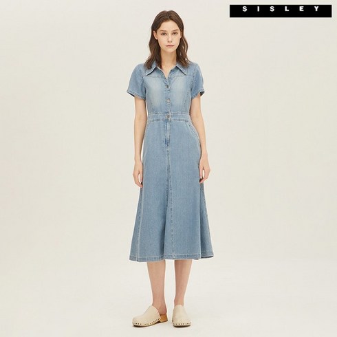 (무료배송+특가)시슬리 셔츠형 데님 원피스 SAOPC9331_BL