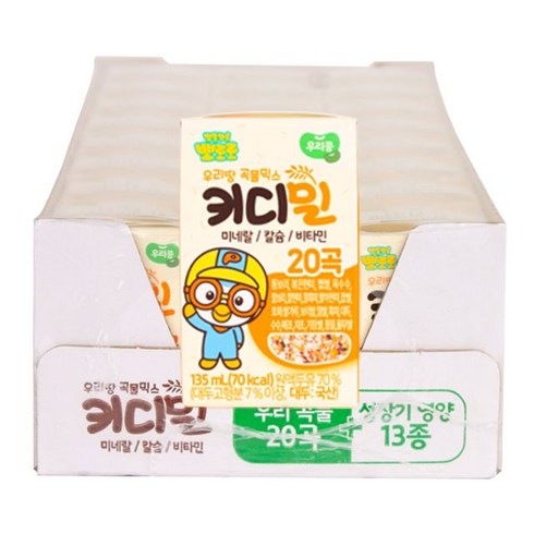 뽀로로키디밀 - 뽀로로 키디밀 성장 밸런스 음료 135ml 135ml 두유 24