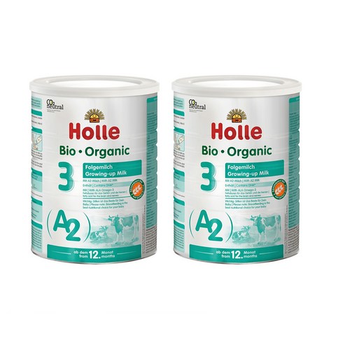 홀레 A2 분유 3단계 800g 2팩 12개월 이상 Holle baby food A2 organic follow-on milk 3 from the 12th, 2개