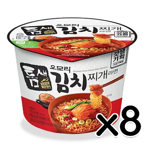 틈새 오모리 김치찌개라면 용기면 큰컵 150g 8개입, 8개