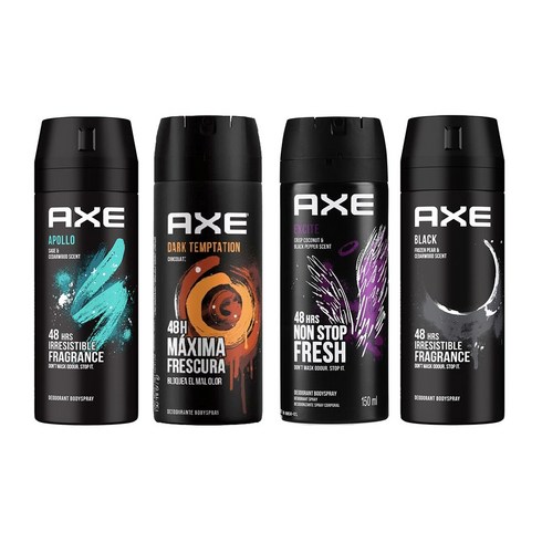 악스 바디 스프레이 데오도란트 150mL 4개 세트 / AXE Deodorant Bodyspray for Men 150mL Set of 4