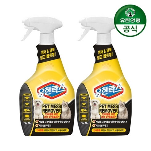 2023년 가성비 최고 유한락스 펫메스 - 유한양행 [유한양행]유한락스 펫 메스 리무버(750ml+750ml) x1, 없음