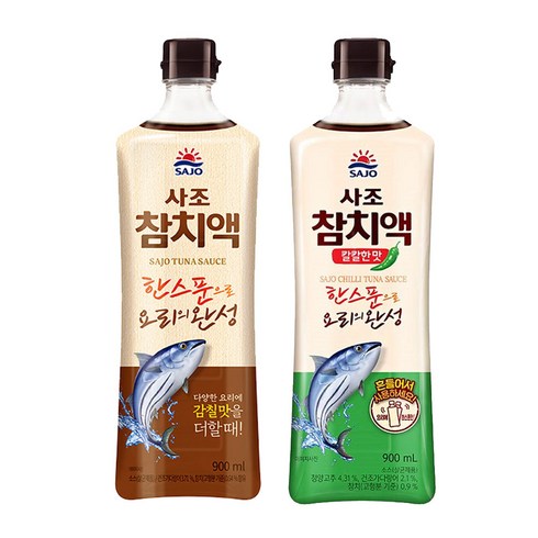 사조 참치액 900mLx2병(참치액1+칼칼한맛1)/무배, 2개, 900g