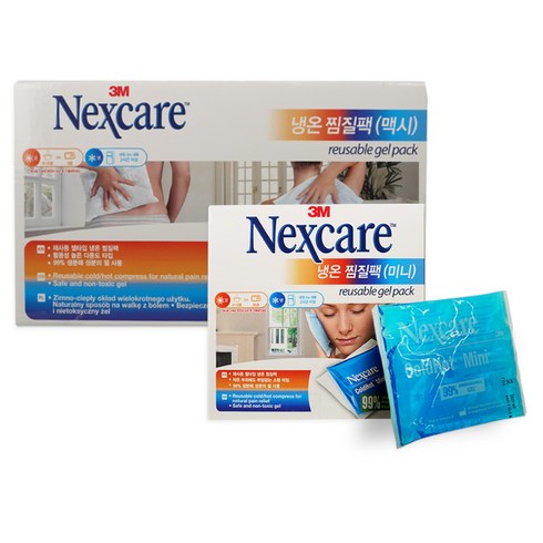 3M 넥스케어 냉온찜질팩 미니(11x12cm) + 맥시(19.5x30cm) 냉온찜찔팩 소형 대형 2종 세트, 1세트
