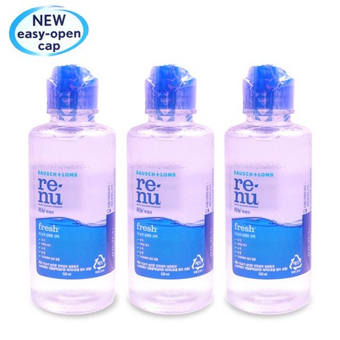 바슈롬 리뉴 후레쉬 렌즈세정제, 120ml, 3개