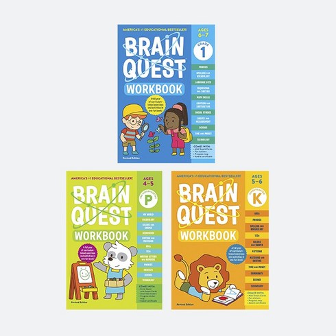 [옥토북스] 영어원서 Brain Quest Workbook 3종 SET (4-5세/5-6세/6-7세)